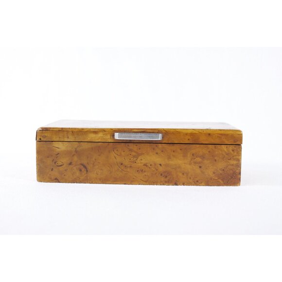 Superb Art Deco Lidded Box of Bird's-Eye Maple with Chrome Handle, French 1920s - Picture 3 of 10